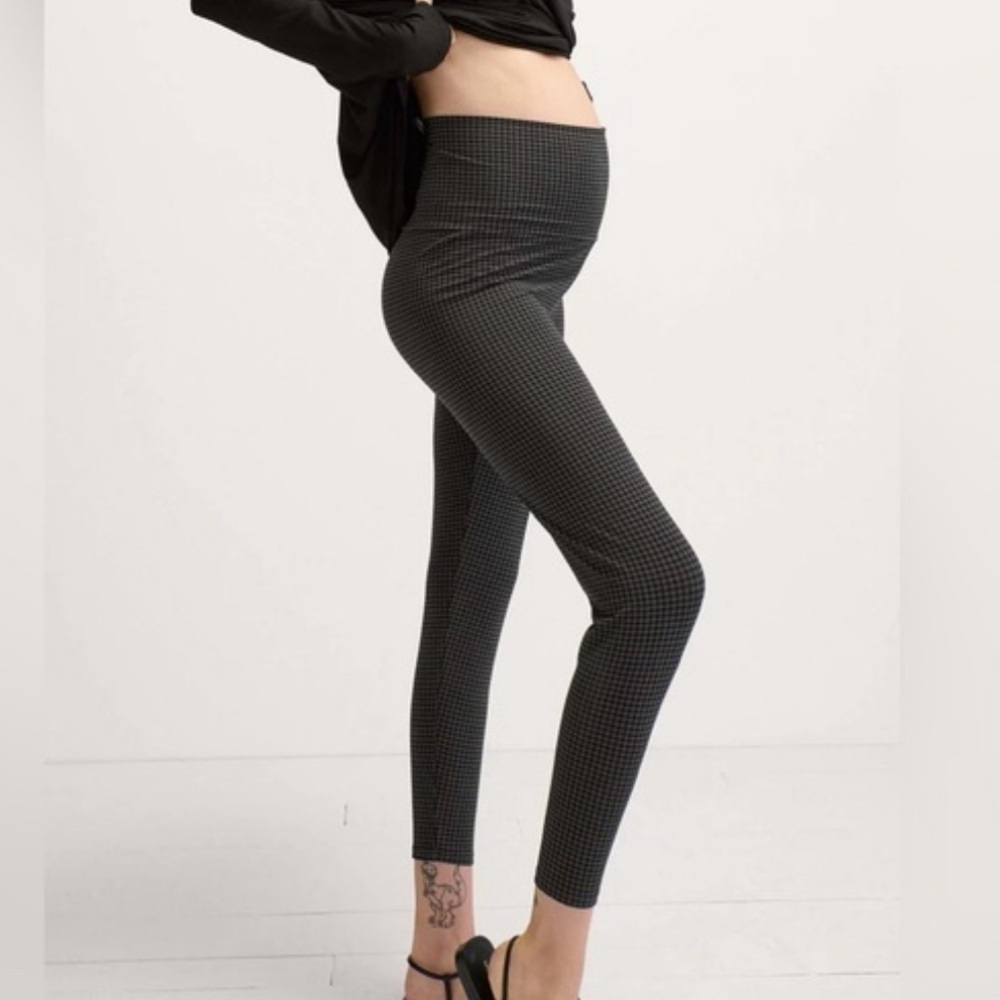 Hatch The Ultimate Before, During & After Legging grey houndstooth SMALL